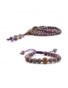 Tourmaline 108  beads Japa Mala and 22 beads Bracelet , Prayer Beads, Yogi mala, Japa set, root chakra, healing