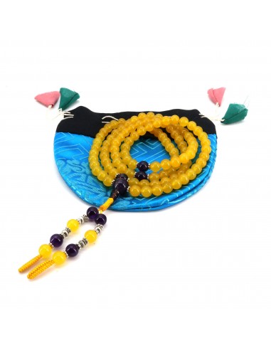 Yellow jade 108 japa malai and 22 beads wrist band, symbol fo happiness, success, protect, yoga, good for a healer handmade japa