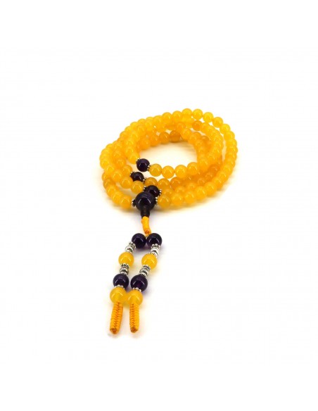 Yellow jade 108 japa malai and 22 beads wrist band, symbol fo happiness, success, protect, yoga, good for a healer handmade japa