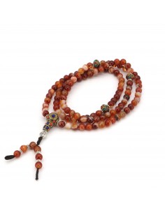 Laguna Agate root chakra 108 beads Tibetan Japa mala with wrist band set, meditation prayer beads, chanting necklace, compassion 2
