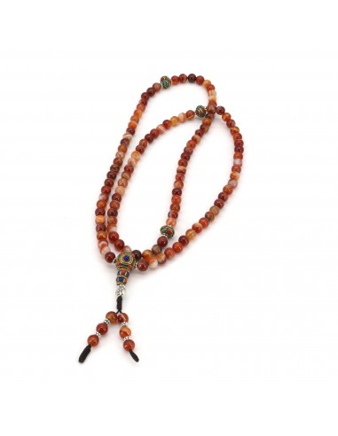 Laguna Agate root chakra 108 beads Tibetan Japa mala with wrist band set, meditation prayer beads, chanting necklace, compassion