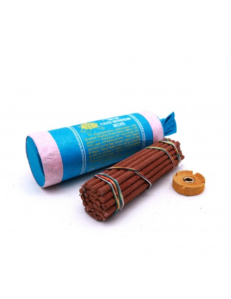 ancient tibetan agarwood incense, red-sandalwood , flower anthopogan Rhododendron, saffron nagkeshar and herbal mint incense