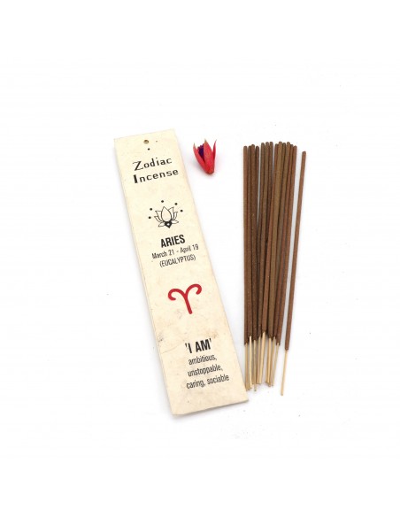 Aries, Taurus, Gemini, Cancer, Leo, Virgo, Libra, Scorpio, Sagittarius, Capricorn,  Aquarius and Pisces zodiac stick incense.