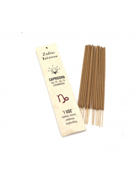 Aries, Taurus, Gemini, Cancer, Leo, Virgo, Libra, Scorpio, Sagittarius, Capricorn,  Aquarius and Pisces zodiac stick incense.
