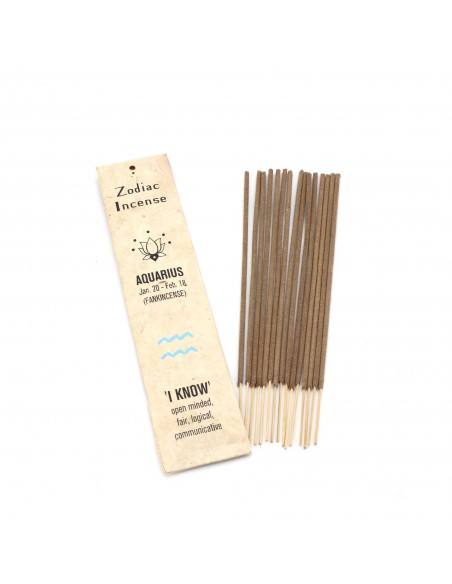 Aries, Taurus, Gemini, Cancer, Leo, Virgo, Libra, Scorpio, Sagittarius, Capricorn,  Aquarius and Pisces zodiac stick incense.