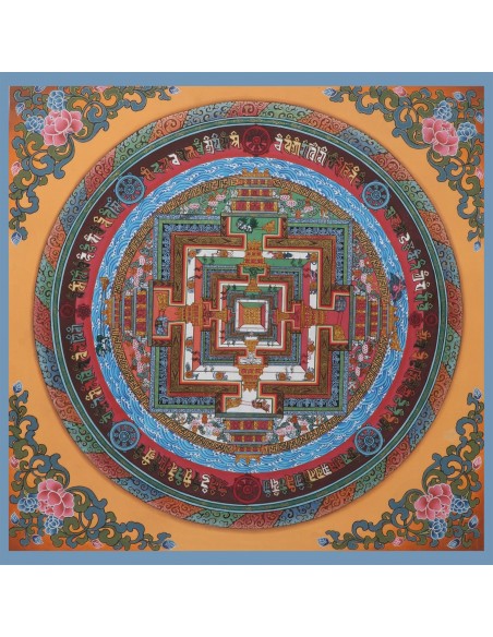 Fine quality pure gold kalachakra mandala ,Tibetan handicraft for luck and positivity, om ah hum mindfulness madala, scared symb
