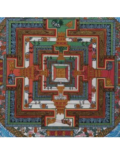 Fine quality pure gold kalachakra mandala ,Tibetan handicraft for luck and positivity, om ah hum mindfulness madala, scared symb 2