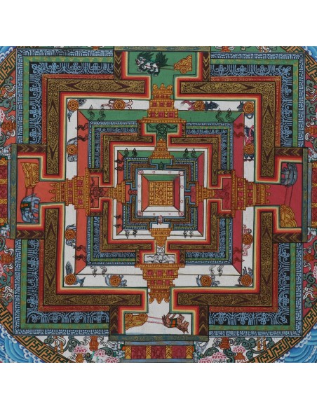 Fine quality pure gold kalachakra mandala ,Tibetan handicraft for luck and positivity, om ah hum mindfulness madala, scared symb