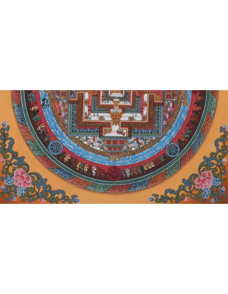 Fine quality pure gold kalachakra mandala ,Tibetan handicraft for luck and positivity, om ah hum mindfulness madala, scared symb