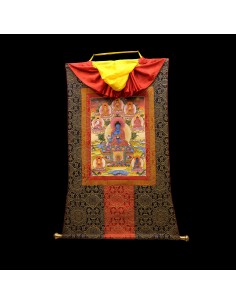 Fine quality gold plated kalachakra mandala and om chakra mandala, Tibetan handicraft for luck and positivity, om ah hum mind