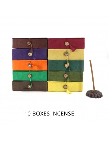 Tibetan Natural Herbs 10 Boxes Incense, Tibetan Happiness (For heavenly growth) ,Tibetan Cedarwood, Tibetan Milarepa incense