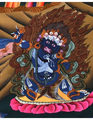 Rig sum Gonpa Thangka Traditional Tibetan Buddhist 36x26" Painting, Rig Sum Gonpa Jampeyang(Manjushree), Chenresig(Avalokiteshva