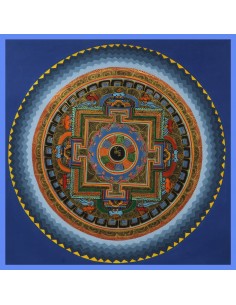 Fine quality gold polish meditation mandala , Tibetan handicraft for luck and positivity, om ah hum mindfulness,budhist thagka 2