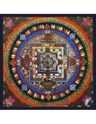 Fine quality gold plated kalachakra mandala and om chakra mandala, Tibetan handicraft for luck and positivity, om ah hum mind