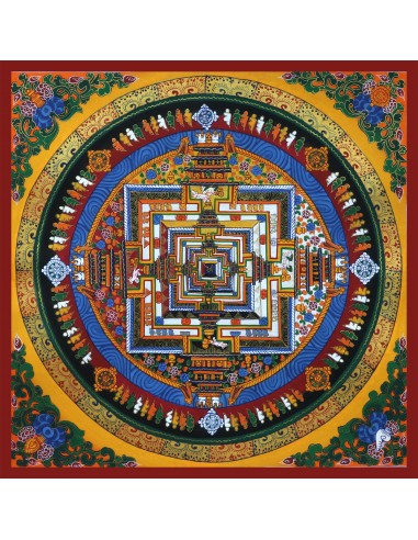 Fine quality gold plated kalachakra mandala and om chakra mandala, Tibetan handicraft for luck and positivity, om ah hum mind