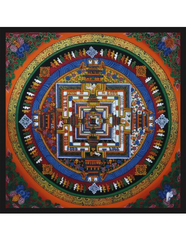 Fine quality gold plated kalachakra mandala and om chakra mandala, Tibetan handicraft for luck and positivity, om ah hum mind