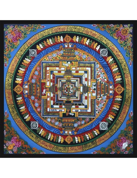 Fine quality gold plated kalachakra mandala and om chakra mandala, Tibetan handicraft for luck and positivity, om ah hum mind