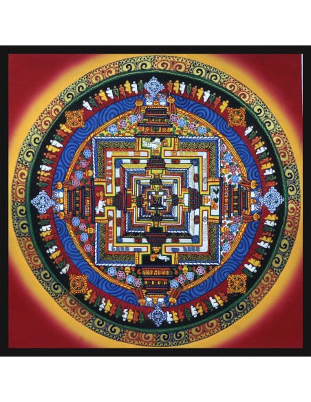 Fine quality gold plated kalachakra mandala and om chakra mandala, Tibetan handicraft for luck and positivity, om ah hum mind