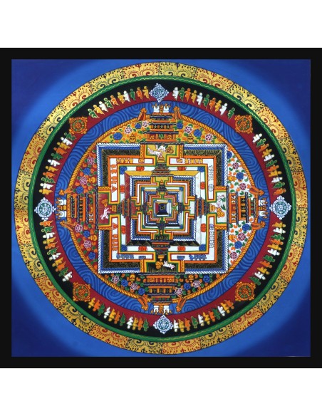 Fine quality gold plated kalachakra mandala and om chakra mandala, Tibetan handicraft for luck and positivity, om ah hum mind