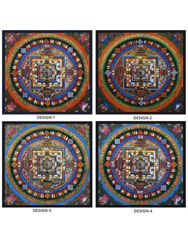 Fine quality gold plated kalachakra mandala and om chakra mandala, Tibetan handicraft for luck and positivity, om ah hum mind