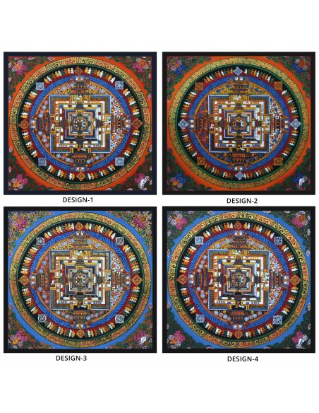 Fine quality gold plated kalachakra mandala and om chakra mandala, Tibetan handicraft for luck and positivity, om ah hum mind