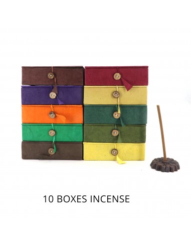 Tibetan Natural Herbs 10 Boxes Incense, Tibetan Happiness (For heavenly growth) ,Tibetan Cedarwood, Tibetan Milarepa incense