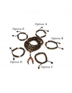 Tiger eye Japa mala and heart chakra bracelet beads, 108 beads, 22beads, Gemini's astrological gemstone, love and compassion,