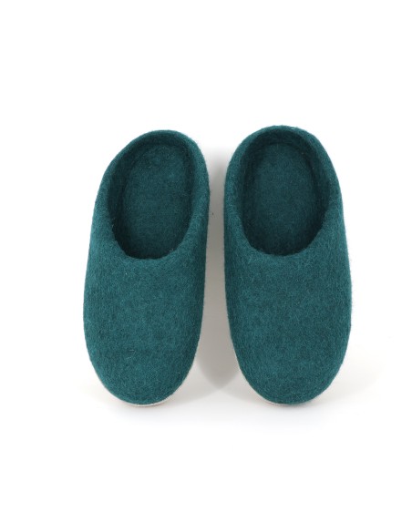 Emerald color felt slipper-free shipping worldwide
