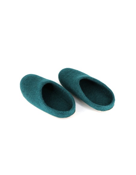 Emerald color felt slipper-free shipping worldwide