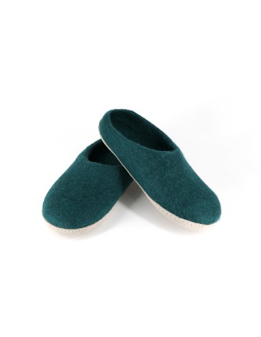Emerald color felt slipper-free shipping worldwide