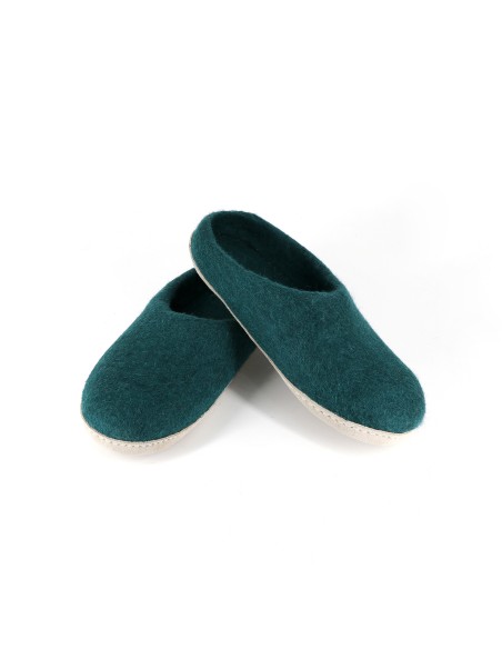 Emerald color felt slipper-free shipping worldwide